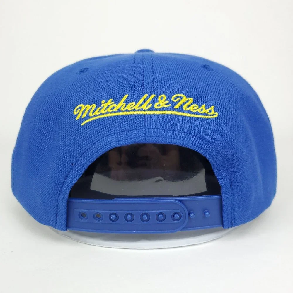 GS Warriors Mitchell & Ness NBA‎ Snapback Hat 3D Logo Bill Logos Blue Cap NWT